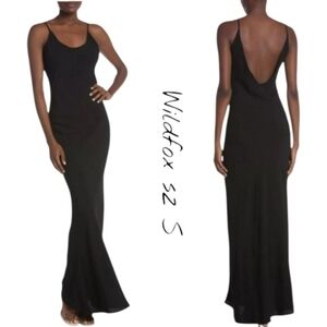 NWT WILDFOX Black Slip Maxi Dress  Sz S